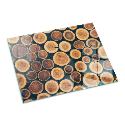 Plaque verre pour poêle rectangulaire Boîte avec bois coupé
