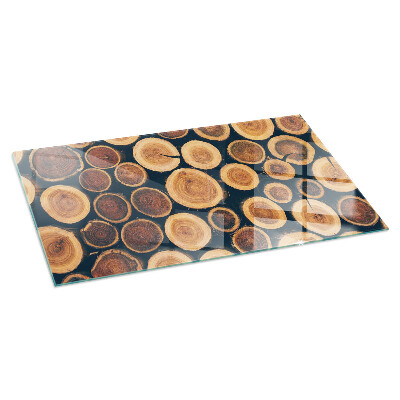 Plaque verre pour poêle rectangulaire Boîte avec bois coupé