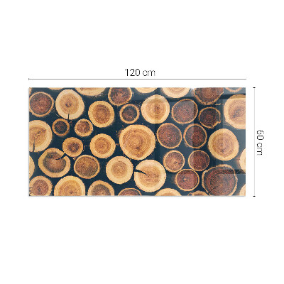 Plaque verre pour poêle rectangulaire Boîte avec bois coupé