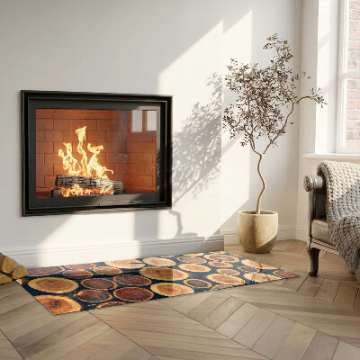 Plaque verre pour poêle rectangulaire Boîte avec bois coupé