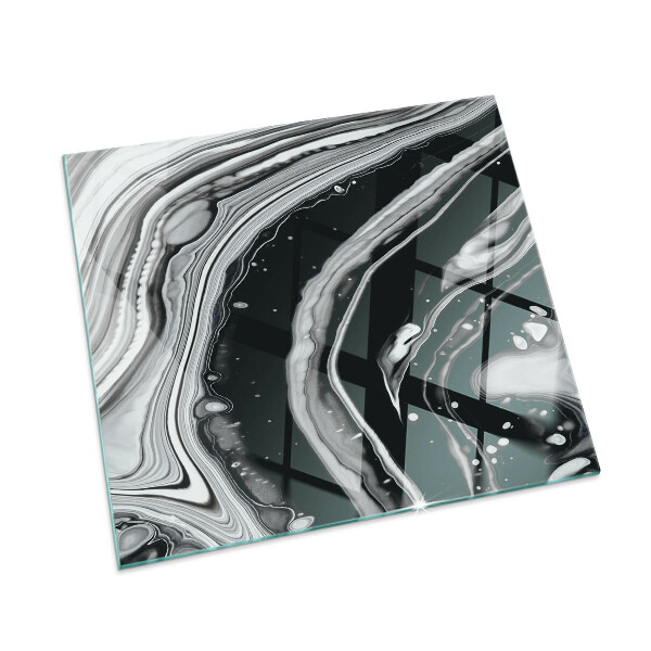 Plaque verre pour poêle rectangulaire Vagues et lignes abstraites