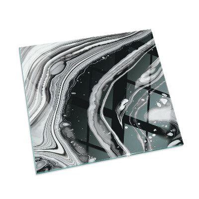 Plaque verre pour poêle rectangulaire Vagues et lignes abstraites