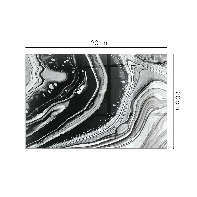 Plaque verre pour poêle rectangulaire Vagues et lignes abstraites