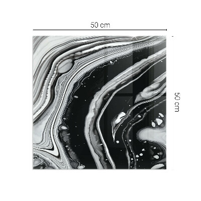 Plaque verre pour poêle rectangulaire Vagues et lignes abstraites
