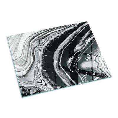 Plaque verre pour poêle rectangulaire Vagues et lignes abstraites