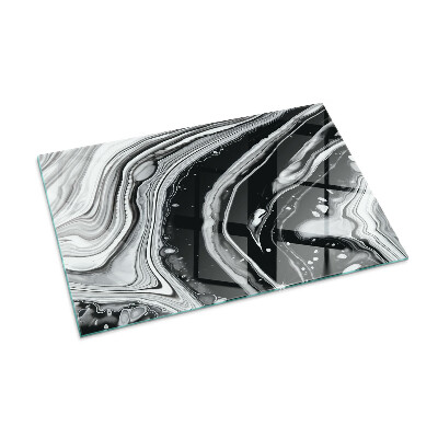 Plaque verre pour poêle rectangulaire Vagues et lignes abstraites