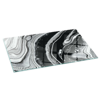 Plaque verre pour poêle rectangulaire Vagues et lignes abstraites