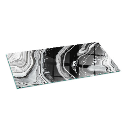 Plaque verre pour poêle rectangulaire Vagues et lignes abstraites