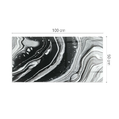 Plaque verre pour poêle rectangulaire Vagues et lignes abstraites