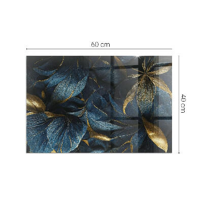 Plaque verre pour poêle rectangulaire Feuilles élégantes en texture