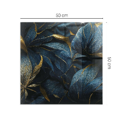 Plaque verre pour poêle rectangulaire Feuilles élégantes en texture