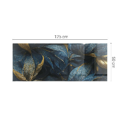 Plaque verre pour poêle rectangulaire Feuilles élégantes en texture