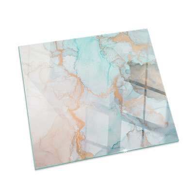 Plaque de sol en verre pour poêle rectangulaire Motif fluide abstrait