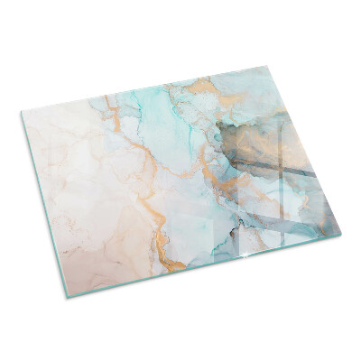 Plaque de sol en verre pour poêle rectangulaire Motif fluide abstrait