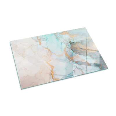 Plaque de sol en verre pour poêle rectangulaire Motif fluide abstrait