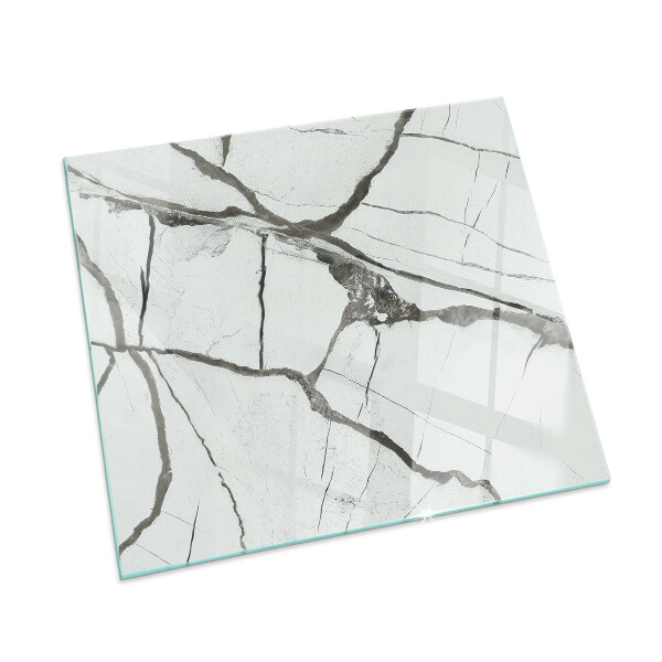 Plaque verre pour poêle rectangulaire Motif de veines de marbre