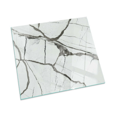 Plaque verre pour poêle rectangulaire Motif de veines de marbre