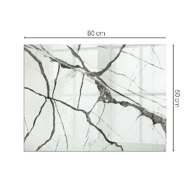 Plaque verre pour poêle rectangulaire Motif de veines de marbre