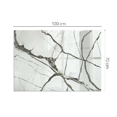 Plaque verre pour poêle rectangulaire Motif de veines de marbre