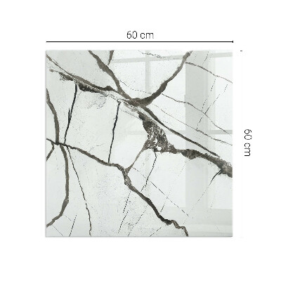 Plaque verre pour poêle rectangulaire Motif de veines de marbre