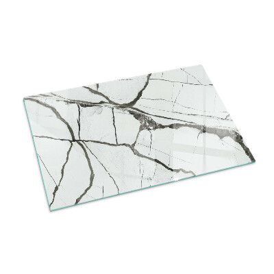 Plaque verre pour poêle rectangulaire Motif de veines de marbre