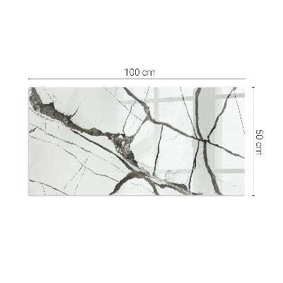 Plaque verre pour poêle rectangulaire Motif de veines de marbre