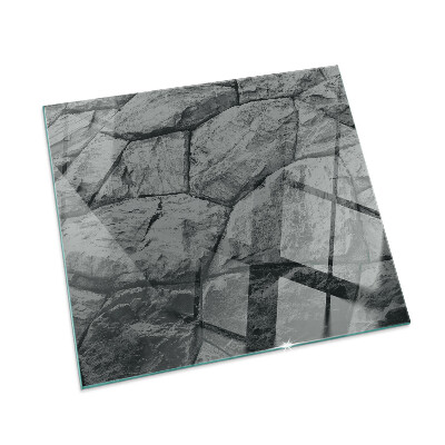 Plaque de sol en verre pour poêle rectangulaire Motif en pierre naturelle