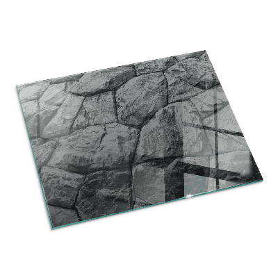 Plaque de sol en verre pour poêle rectangulaire Motif en pierre naturelle