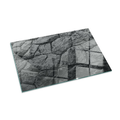 Plaque de sol en verre pour poêle rectangulaire Motif en pierre naturelle