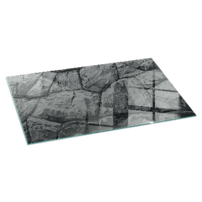 Plaque de sol en verre pour poêle rectangulaire Motif en pierre naturelle