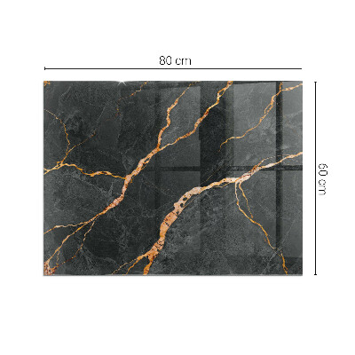 Plaque verre pour poêle rectangulaire Marbre élégant avec veines