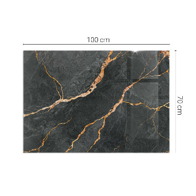 Plaque verre pour poêle rectangulaire Marbre élégant avec veines