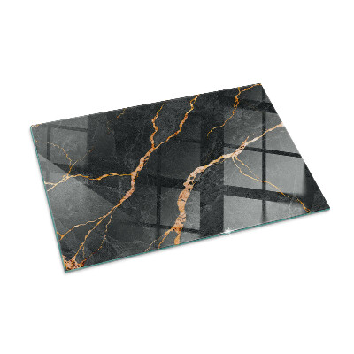 Plaque verre pour poêle rectangulaire Marbre élégant avec veines