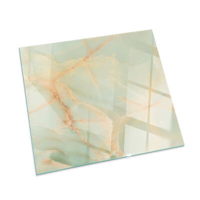 Plaque verre pour poêle rectangulaire Motif de marbre abstrait