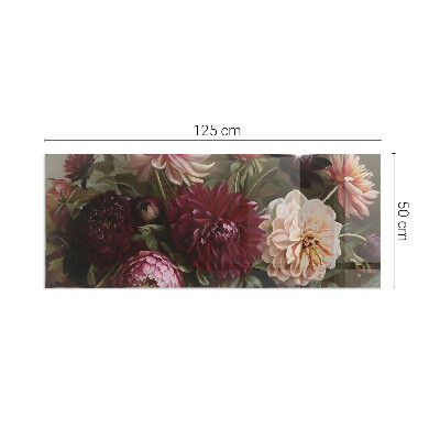 Plaque de sol en verre pour poêle rectangulaire Bouquet de fleurs en détail
