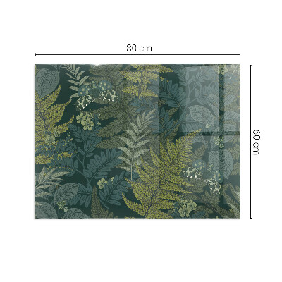 Plaque verre pour poêle rectangulaire Motifs végétaux avec des papillons