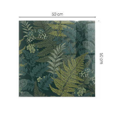 Plaque verre pour poêle rectangulaire Motifs végétaux avec des papillons