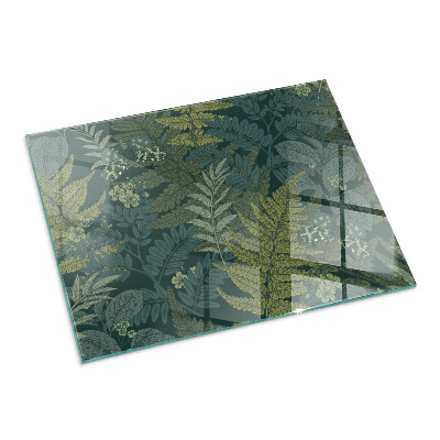 Plaque verre pour poêle rectangulaire Motifs végétaux avec des papillons