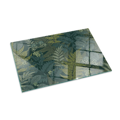 Plaque verre pour poêle rectangulaire Motifs végétaux avec des papillons