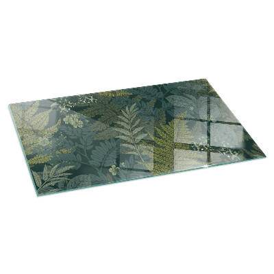 Plaque verre pour poêle rectangulaire Motifs végétaux avec des papillons