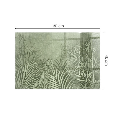 Plaque de sol en verre pour poêle rectangulaire Feuilles tropicales en arrière-plan