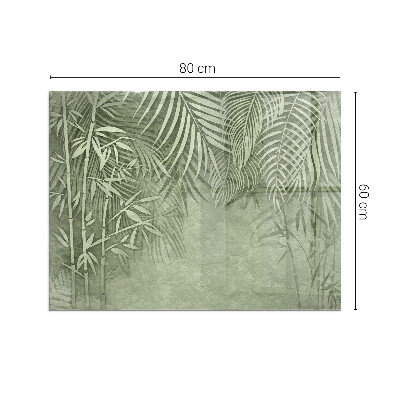 Plaque de sol en verre pour poêle rectangulaire Feuilles tropicales en arrière-plan