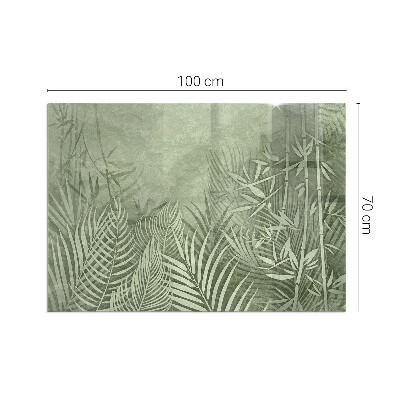 Plaque de sol en verre pour poêle rectangulaire Feuilles tropicales en arrière-plan