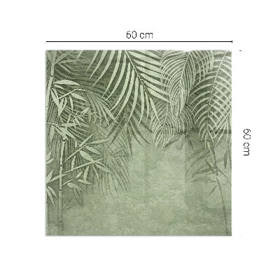 Plaque de sol en verre pour poêle rectangulaire Feuilles tropicales en arrière-plan