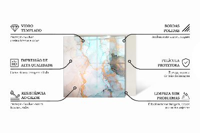 Plaque de sol en verre pour poêle rectangulaire Feuilles tropicales en arrière-plan