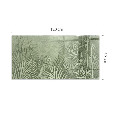Plaque de sol en verre pour poêle rectangulaire Feuilles tropicales en arrière-plan