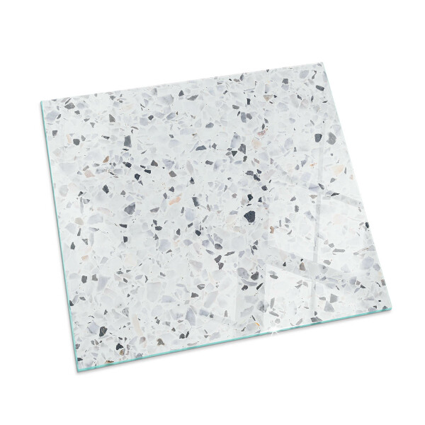 Plaque verre pour poêle rectangulaire Motif de pierre avec particules