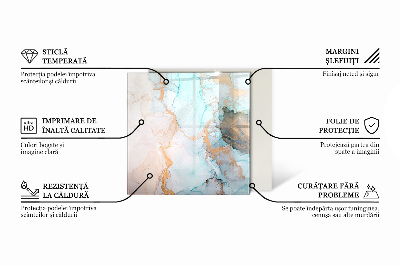 Plaque verre pour poêle rectangulaire Motif de pierre avec particules