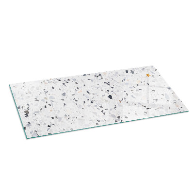 Plaque verre pour poêle rectangulaire Motif de pierre avec particules