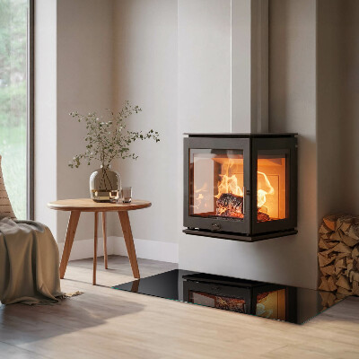 Plaque de sol en verre pour poêle rectangulaire Couleur Graphite foncé